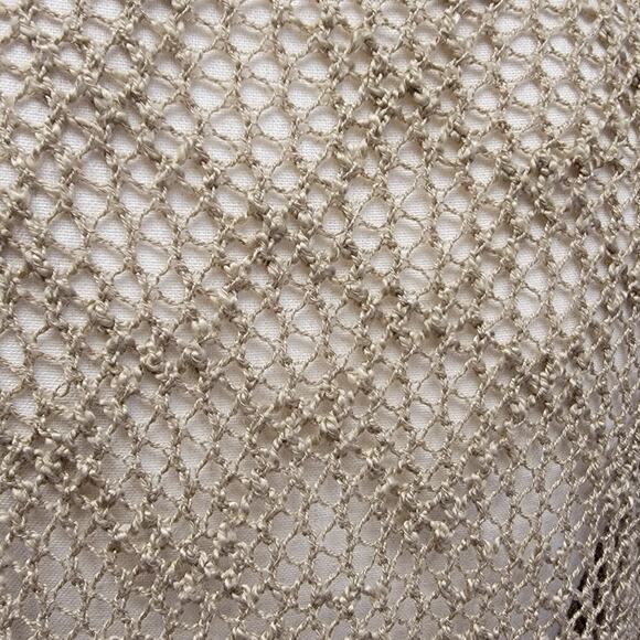 Beige Crochet Sweater Womens Sz S‎ Open Knit Pullover Slouchy Beachy Coastal Top - Picture 6 of 7